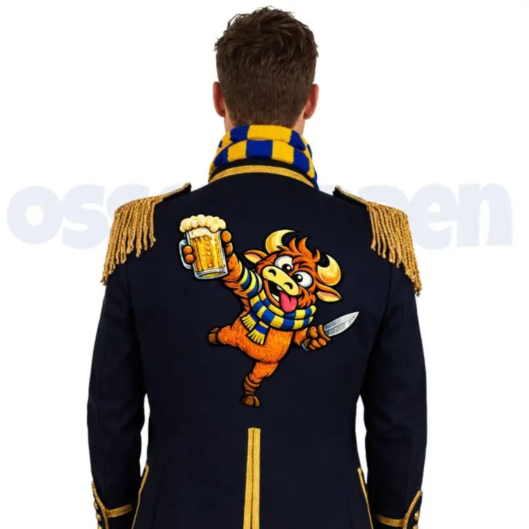 Ossekoppen rugembleem gek osje jasje