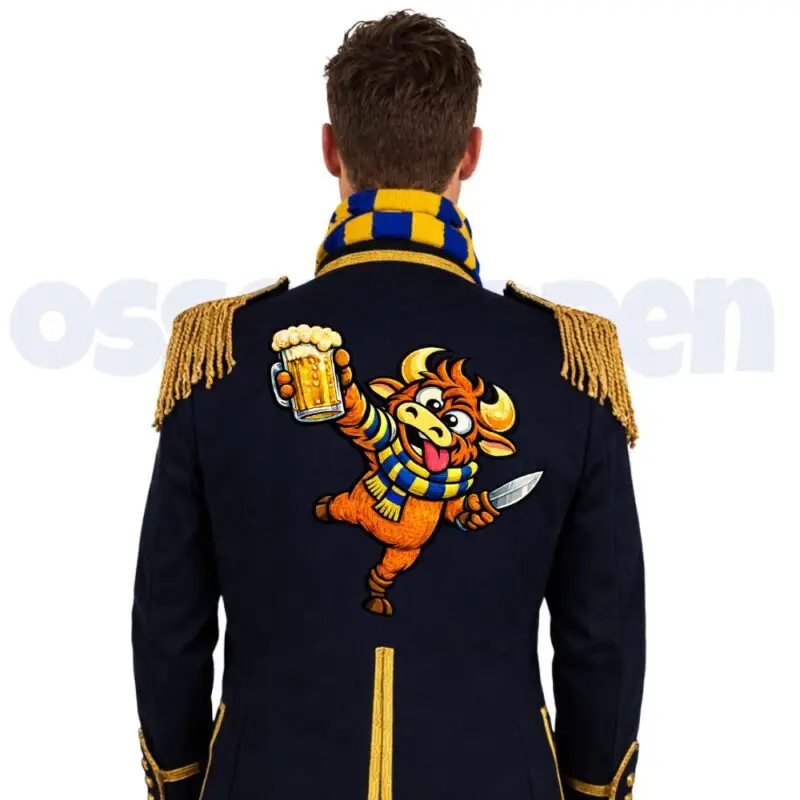 Ossekoppen rugembleem gek osje jasje