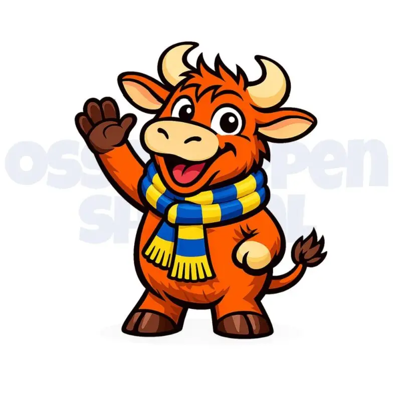 Ossekoppen rugembleem Osje vrolijk Ossekoppenrijk